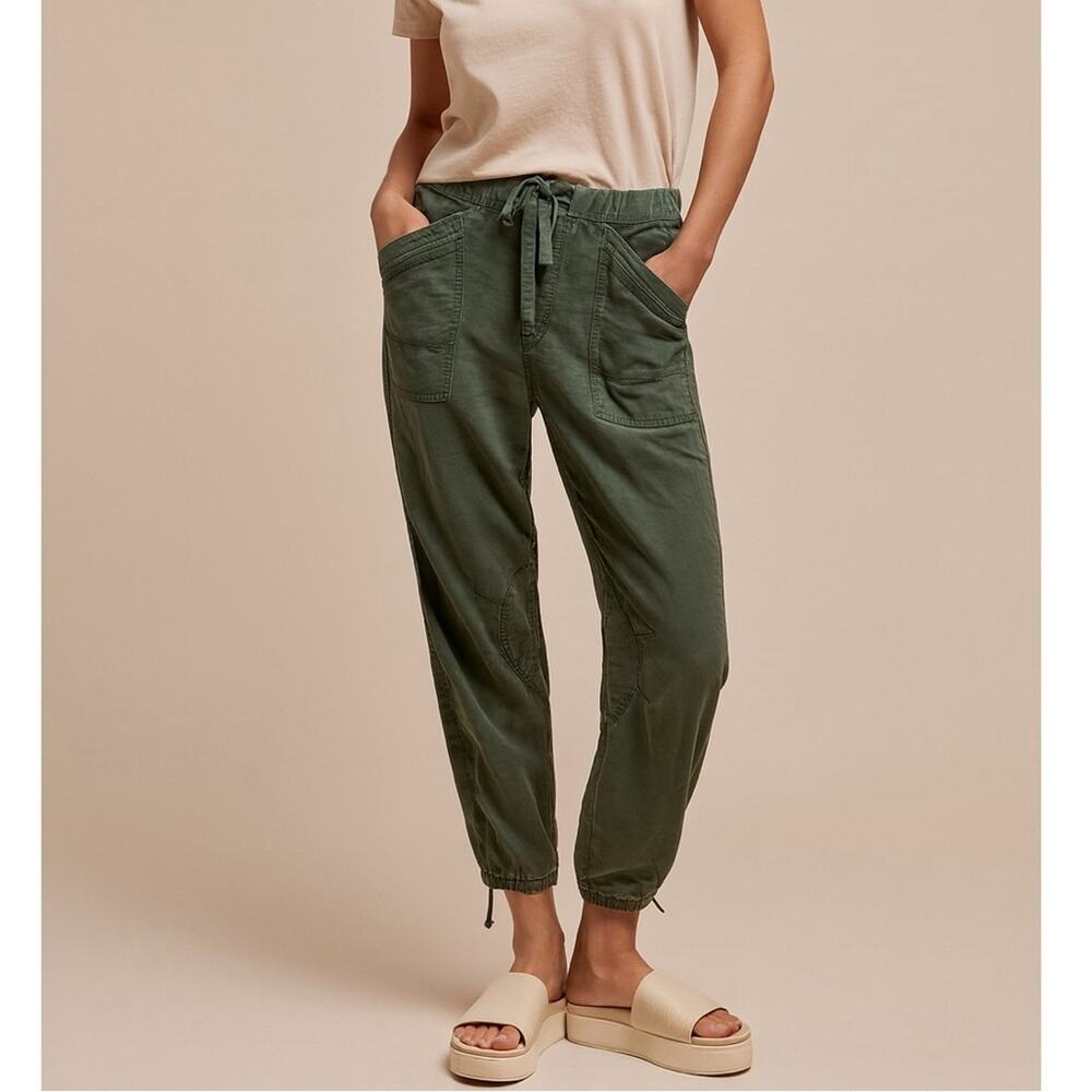 Anthropologie  Pilcro Utility Joggers Green Sage Flowy Jogger Pants Small Tall